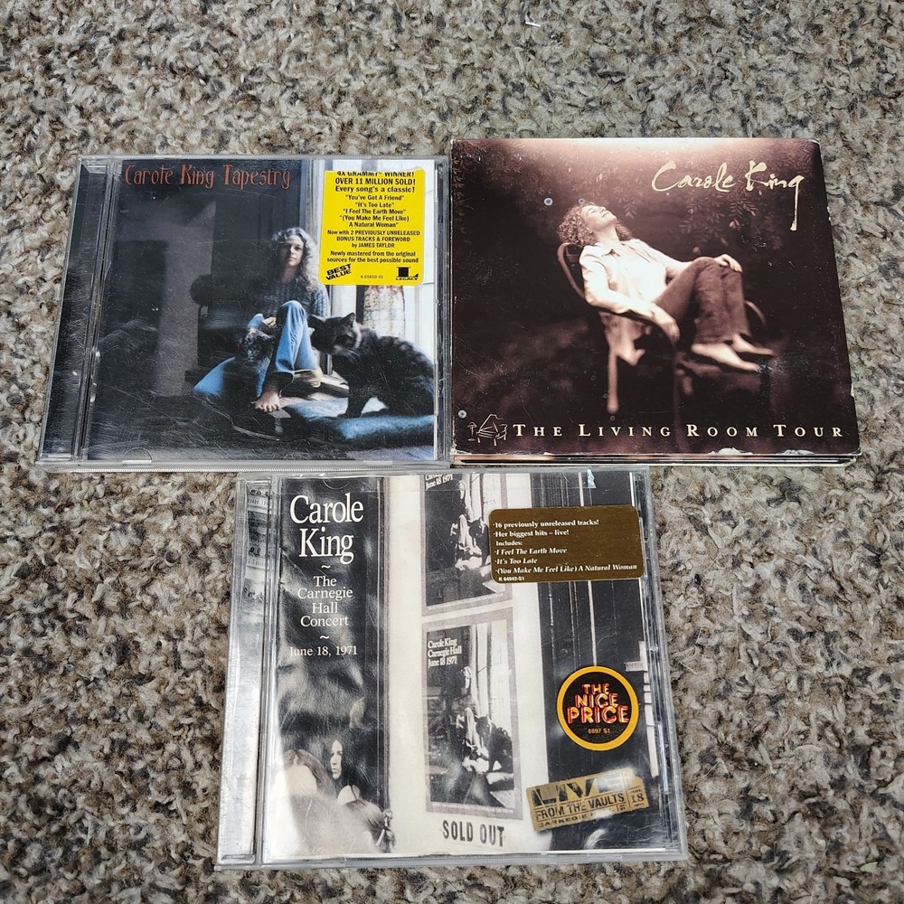 Carole King CD Lot Of 3 The Carnegie Hall Concert Tapestry The Living Room Tour